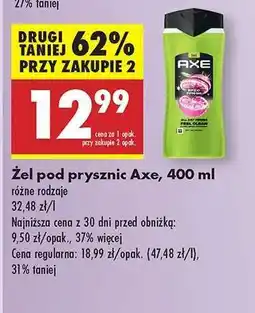 Biedronka Żel pod prysznic Axe, 400 ml oferta