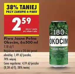 Biedronka Piwo Jasne Pełne Okocim 6x500 ml oferta