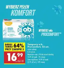 Biedronka Tampony o.b. ProComfort 32 szt oferta