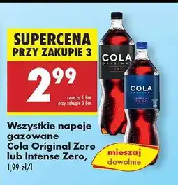 Biedronka Cola Original Zero lub Intense Zero oferta