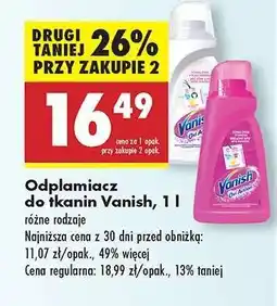 Biedronka Odplamiacz do tkanin Vanish, 1 l oferta