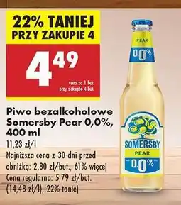 Biedronka Piwo bezalkoholowe Somersby Pear 0,0%, 400 ml oferta