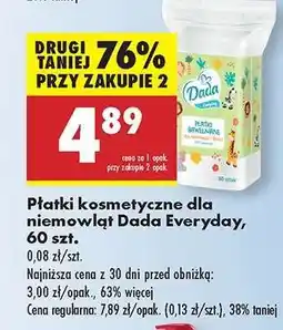 Biedronka Płatki kosmetyczne dla niemowląt Dada Everyday 60 szt oferta