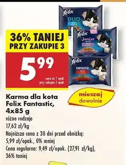 Biedronka Karma dla kota Felix Fantastic 4x85 g oferta