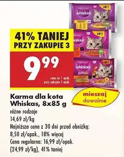 Biedronka Karma dla kota Whiskas, 8x85 g oferta