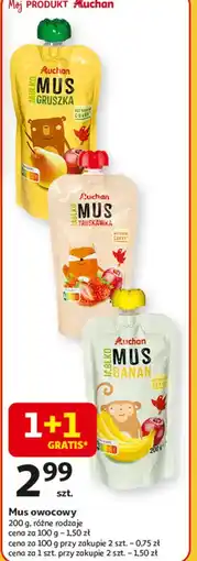 Auchan Mus jabłko-banan Auchan Różnorodne (Logo Czerwone) oferta
