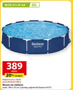 Auchan Basen frame na stelażu 366 x 76 cm Bestway oferta