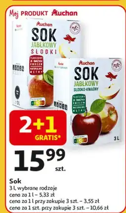 Auchan Sok jabłkowy Auchan Różnorodne (Logo Czerwone) oferta