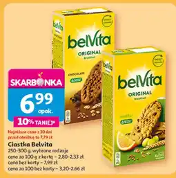 Auchan Ciastka z nadzieniem czekoladowym Belvita oferta