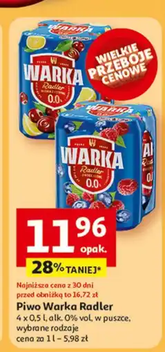 Auchan Piwo Warka Radler Owoce Leśne 0% oferta