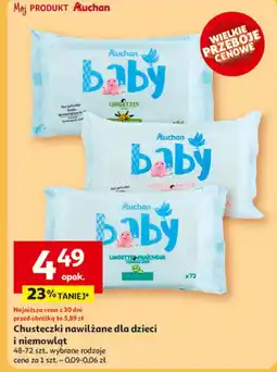 Auchan Chusteczki nawilżane Auchan Baby oferta