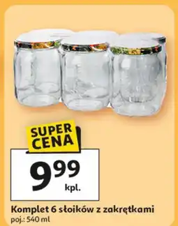 Auchan Komplet słoików z zakrętkami 540 ml oferta