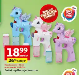 Auchan Bańki mydlane jednorożec One Two Fun oferta