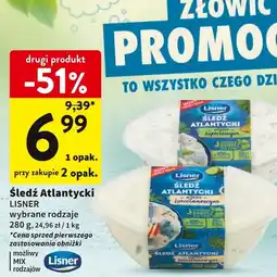 Intermarche Śledź atlantycki 280g Lisner oferta