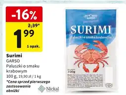 Intermarche Surimi paluszki o smaku krabowym 100g Garso oferta