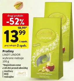 Intermarche Praliny LINDT LINDOR wybrane rodzaje 100g oferta