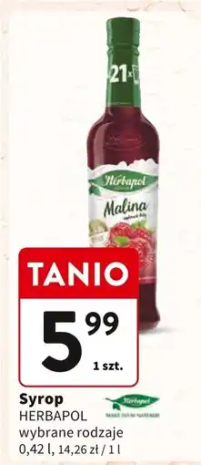 Intermarche Syrop Herbapol malina 0,42 l oferta