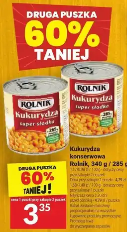 Twój Market Kukurydza konserwowa Rolnik 340g oferta
