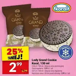Twój Market Lody Grand Cookie Koral 130 ml oferta