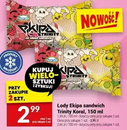 Twój Market Lody Ekipa sandwich Trinity Koral 150 ml oferta