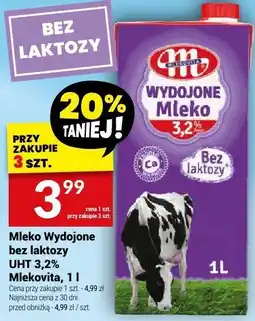 Twój Market Mleko Wydoyone bez laktozy UHT 3,2% Mlekovita 1 l oferta