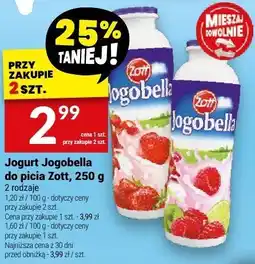 Twój Market Jogurt Jogobella do picia Zott 250 g oferta