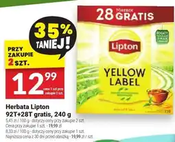 Twój Market Herbata Lipton 92T+28T gratis, 240 g oferta