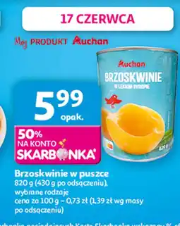 Auchan Brzoskwinie w syropie Auchan na co dzień (logo zielone) oferta