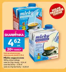 Auchan Mleko zagęszczone niesłodzone light Gostyń oferta