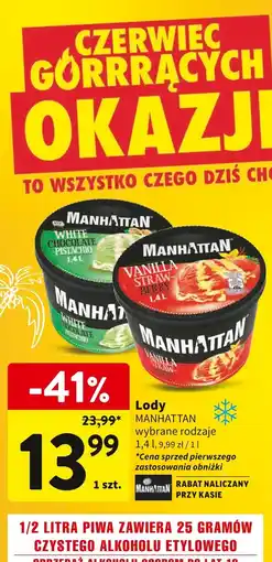 Intermarche Lody MANHATTAN Vanilla Strawberry 1.4L oferta