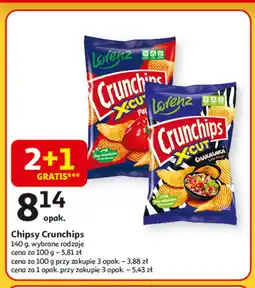 Auchan Chipsy paprykowe Crunchips x-cut Crunchips lorenz oferta