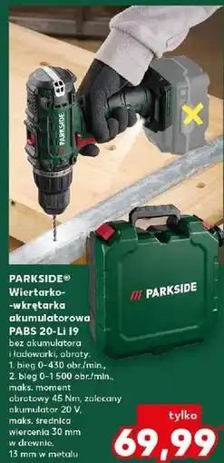 Kaufland Wiertarko-wkrętarka akumulatorowa 20v pabs 20-li h9 Parkside oferta