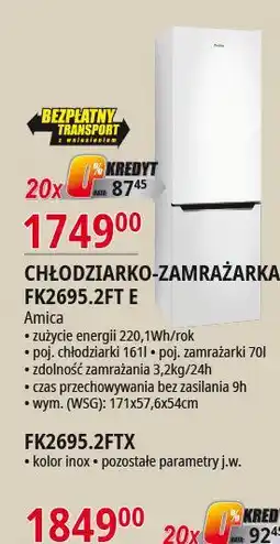 E.Leclerc Chłodziarko-zamrażarka fk2695.2ftx Amica oferta