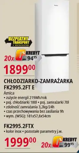 E.Leclerc Chłodziarko-zamrażalka fk 2995.2ftx Amica oferta