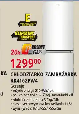 E.Leclerc Chłodziarko-zamrażarka rk4162pw4 Gorenje oferta