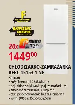 E.Leclerc Lodówka kfrc 15153.1 nf w Kernau oferta