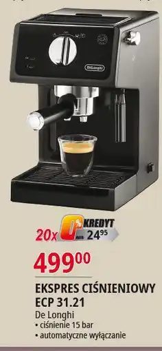 E.Leclerc Ekspres ciśnieniowy ecp 31.21 De'longhi oferta