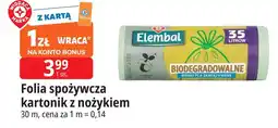 E.Leclerc Folia spożywcza z nożykiem 30 m Wiodąca Marka Elembal oferta