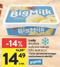 Intermarche Lody śmietankowo-waniliowe Algida Big Milk oferta