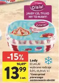 Intermarche Lody biała czekolada-sos wiśniowy Intermarche O La La! oferta