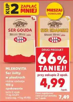Kaufland MLEKOVITA Ser żółty w plastrach różne rodzaje oferta