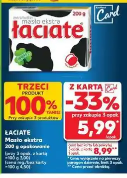 Kaufland ŁACIATE Masło ekstra 200 g opakowanie oferta