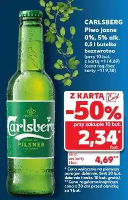 Kaufland CARLSBERG Piwo jasne 0%, 5% alk. 0,5 l butelka bezzwrotna oferta