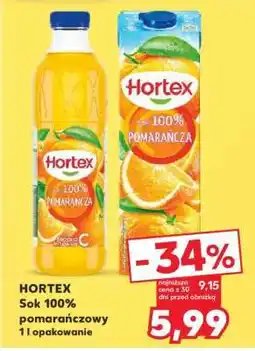 Kaufland HORTEX Sok 100% pomarańczowy 1 l opakowanie oferta
