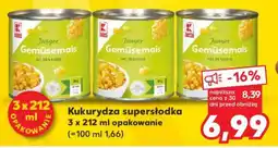 Kaufland Kukurydza supersłodka 3 x 212 ml opakowanie oferta