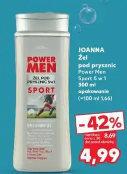 Kaufland JOANNA Żel pod prysznic Power Men Sport 5 w 1 300 ml opakowanie oferta