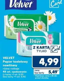 Kaufland Velvet papier toaletowy nawilżany oferta