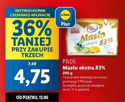 Lidl Masło ekstra 83 % Pilos oferta