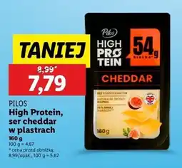 Lidl Ser cheddar plastry Pilos High Protein oferta