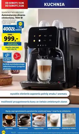 Lidl Ekspres ciśnieniowy do kawy 1450w Silvercrest oferta